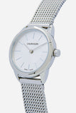 Buy Shop Calvin Klein Minimal White Dial Silver Mesh Bracelet Watch for Women - K3M23126 USA Online