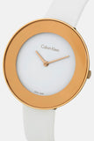 Calvin Klein Chic White Dial White Leather Strap Watch for Women - K7N236K2