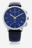 Buy Shop Calvin Klein Chronograph Blue Dial Black Leather Strap Watch for Men - K8Q371CN USA Online