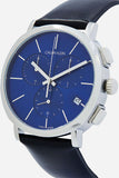 Buy Shop Calvin Klein Chronograph Blue Dial Black Leather Strap Watch for Men - K8Q371CN USA Online