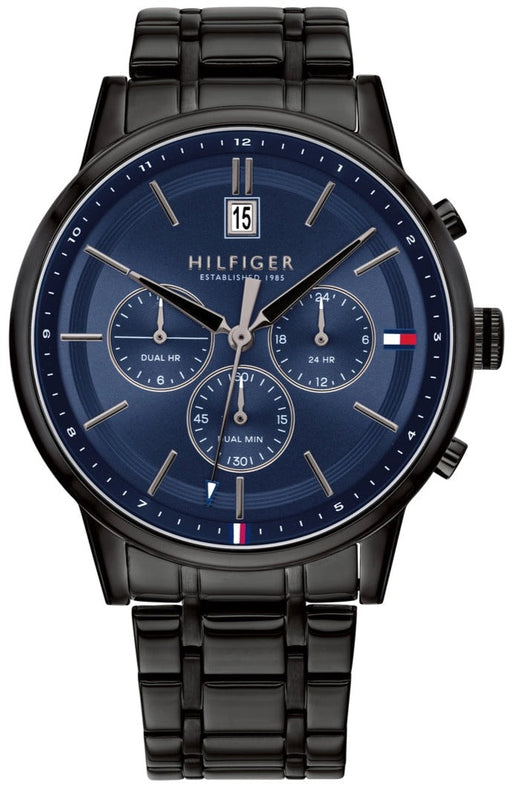 Buy Shop Tommy Hilfiger Kyle Quartz Blue Dial Black Steel Strap Watch for Men - 1791633 USA Online