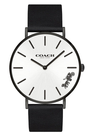 Buy Shop Coach Perry White Dial Black Leather Strap Watch for Women - 14503115 USA Online