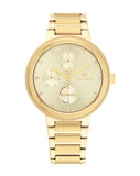 Tommy Hilfiger Joy Analog Gold Dial Gold Steel Strap Watch For Women - 1782536