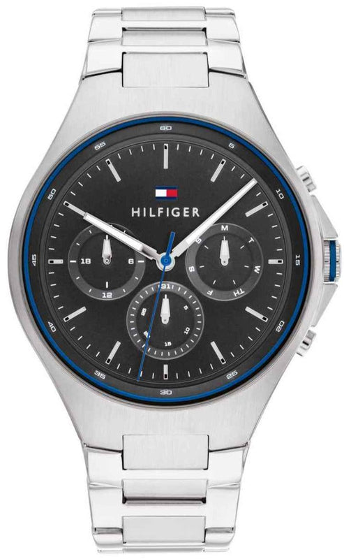 Buy Shop Tommy Hilfiger Justin Chronograph Gray Dial Silver Steel Strap Watch For Men - 1792054 USA Online