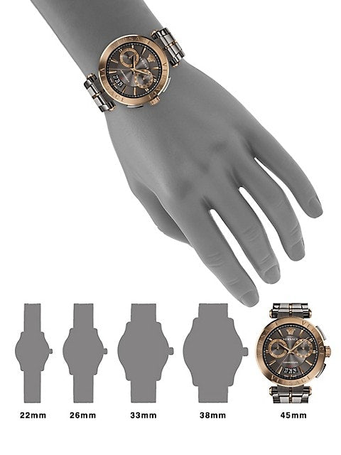 Buy Shop Versace Aion Chronograph Black Dial Grey Steel Strap Watch for Men - VBR050017 USA Online