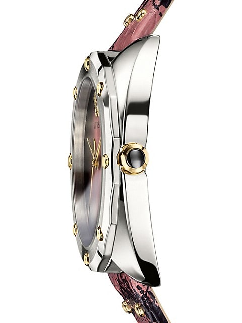 Buy Shop Versace Shadov Pink Dial Pink Leather Strap Watch for Women - VEBM00818 USA Online