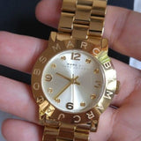 Buy Shop Marc Jacobs Amy White Dial Gold Steel Strap Watch for Women - MBM3182 USA Online