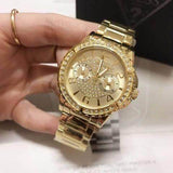 Buy Shop Guess Sassy Analog Quartz Gold Dial Gold Steel Strap Watch For Women - W0705L2 USA Online