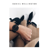Buy Shop Daniel Wellington Petite Sheffield Black Dial Black Leather Strap Watch For Women - DW00100168 USA Online