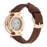 Buy Shop Emporio Armani Meccanico Skeleton Mother of Pearl Dial Brown Leather Strap Watch For Women - AR1993 USA Online