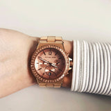 Buy Shop Michael Kors Dylan Rose Gold Dial Rose Gold Steel Strap Watch for Women - MK5412 USA Online