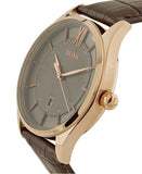 Buy Shop Hugo Boss Ambassador Grey Dial Brown Leather Strap Watch for Men - 1513387 USA Online
