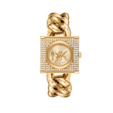 Buy Shop Michael Kors Chain Lock Pave Gold Dial Gold Steel Strap Watch For Women - MK4711 USA Online