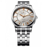 Maurice Lacroix Pontos Date Silver Dial Silver Steel Strap Watch For Men - PT6148-SS002-131-1