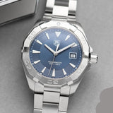 Buy Shop Tag Heuer Aquaracer Quartz Blue Dial Silver Steel Strap Watch for Men - WAY1112.BA0928 USA Online