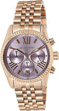 Buy Shop Michael Kors Lexington Purple Dial Rose Gold Steel Strap Watch For Women - MK6207 USA Online
