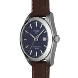 Buy Shop Tissot Gentleman Powermatic 80 Silicium Blue Dial Brown Leather Strap Watch For Men - T127.407.16.041.00 USA Online