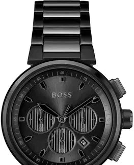 Buy Shop Hugo Boss One Chronograph Black Dial Black Steel Strap Watch For Men - 1514001 USA Online