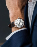 Buy Shop Tissot Carson Premium Powermatic 80 Silver Dial Brown Leather Strap Watch For Men - T122.407.36.033.00 USA Online