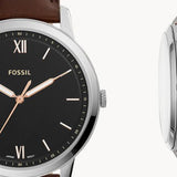 Buy Shop Fossil The Minimalist 3H Black Dial Brown Leather Strap Watch for Men - FS5464 USA Online