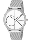 Buy Shop Calvin Klein Minimal White Dial Silver Mesh Bracelet Watch for Men - K3M5115X USA Online