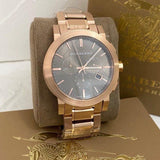 Buy Shop Burberry The City Grey Dial Rose Gold Steel Strap Watch for Men - BU9353 USA Online