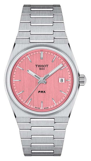 Tissot PRX Quartz Pink Dial Silver Steel Strap Watch for Women - T137.210.11.331.00