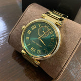Buy Shop Michael Kors Skylar Green Dial Gold Steel Strap Watch for Women - MK6065 USA Online