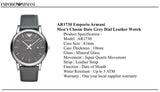 Buy Shop Emporio Armani Classic Quartz Grey Dial Grey Leather Strap Watch For Men - AR1730 USA Online