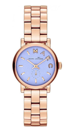Buy Shop Marc Jacobs Mini Baker Blue Dial Rose Gold Steel Strap Watch for Women - MBM3285 USA Online