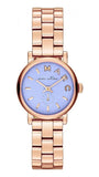 Buy Shop Marc Jacobs Mini Baker Blue Dial Rose Gold Steel Strap Watch for Women - MBM3285 USA Online