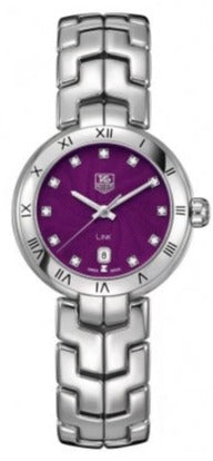 Buy Shop Tag Heuer Link Diamonds Purple Dial Silver Steel Strap Watch for Women - WAT1418.BA0954 USA Online