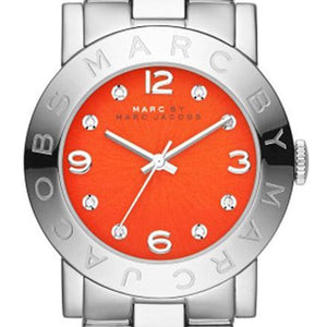 Buy Shop Marc Jacobs Amy Red Dial Silver Steel Strap Watch for Women - MBM3302 USA Online