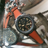 Buy Shop Fossil Bronson Black Dial Brown Leather Strap Watch for Men - FS5714 USA Online