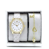 Buy Shop Michael Kors Tibby Analog Silver Dial White Leather Strap Watch for Women - MK1049 USA Online