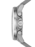 Buy Shop Michael Kors Brecken Chronograph Silver Dial White Leather Strap Watch For Men - MK8949 USA Online