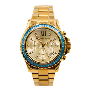 Buy Shop Michael Kors Everest Chronograph Gold Dial Gold Steel Strap Watch For Women - MK7210 USA Online