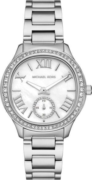 Buy Shop Michael Kors Sage Three-Hand White Dial Silver Steel Strap Watch for Women - MK4807 USA Online