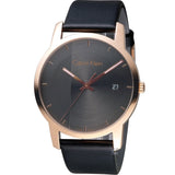 Buy Shop Calvin Klein City Quartz Grey Dial Black Leather Strap Watch for Men - K2G2G6C3 USA Online