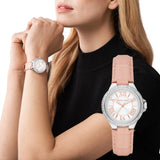 Buy Shop Michael Kors Camille Three-Hand Crystals White Dial Pink Leather Strap Watch for Women - MK2963 USA Online