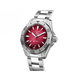 Buy Shop Tag Heuer Aquaracer Professional 200 Automatic Red Dial Silver Steel Strap Watch for Men - WBP2114.BA0627 USA Online