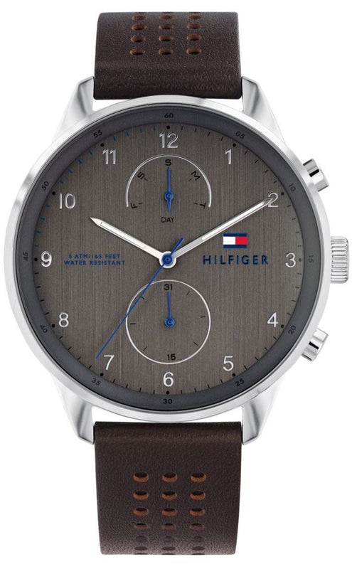 Buy Shop Tommy Hilfiger Chase Quartz Brown Dial Brown Leather Strap Watch for Men - 1791579 USA Online