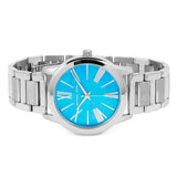 Buy Shop Michael Kors Hartman Quartz Blue Dial Silver Steel Strap Watch For Women - MK3519 USA Online