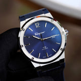 Buy Shop Salvatore Ferragamo F-80 Classic Blue Dial Blue Leather Strap Watch for Men - SFDT00319 USA Online