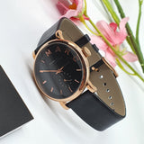 Buy Shop Marc Jacobs Baker Black Dial Black Leather Strap Watch for Women - MBM8633 USA Online