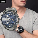 Buy Shop Diesel Big Daddy 2.0 Chronograph Blue Dial Grey Steel Strap Watch For Men - DZ7331 USA Online