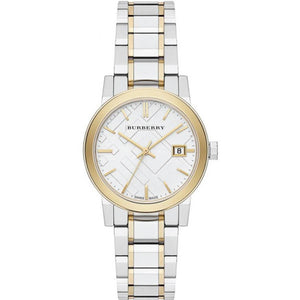 Buy Shop Burberry The City White Dial Two Tone Steel Strap Watch for Women - BU9115 USA Online