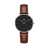 Buy Shop Daniel Wellington Classic Petite St Mawes Black Dial Brown Leather Strap Watch For Women - DW00100237 USA Online