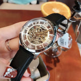 Buy Shop Fossil Townsman Automatic Skeleton Silver Dial Black Leather Strap Watch for Men - ME3041 USA Online