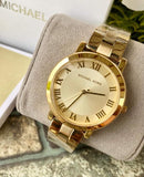 Buy Shop Michael Kors Norie Gold Dial Gold Steel Strap Watch for Women - MK3560 USA Online